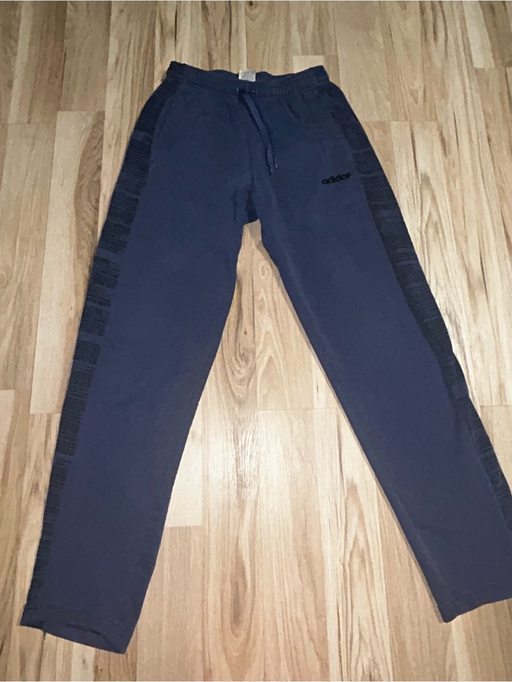 adidas Men’s Navy Blue Jogger Sweatpants with Side Panels
